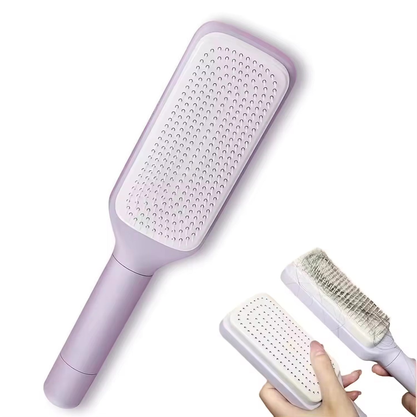 Brosse à Cheveux Autonettoyante : Démêlez, Massez et Nettoyez en Un Clic